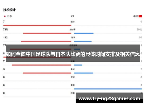 如何查询中国足球队与日本队比赛的具体时间安排及相关信息 如何查询中国足球队与日本队比赛的具体时间安排及相关信息